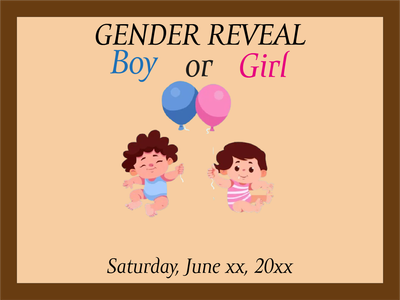 Custom Outdoor Yard Signs Multiple Sizes Gender Reveal Brown Background