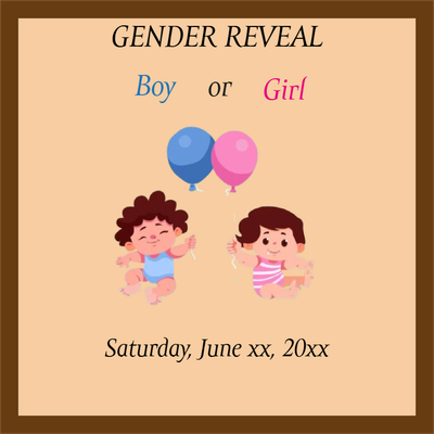 Custom Outdoor Yard Signs Multiple Sizes Gender Reveal Brown Background
