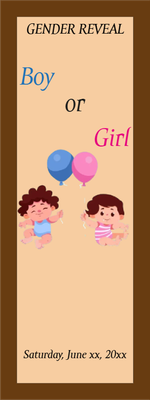 Custom Outdoor Yard Signs Multiple Sizes Gender Reveal Brown Background