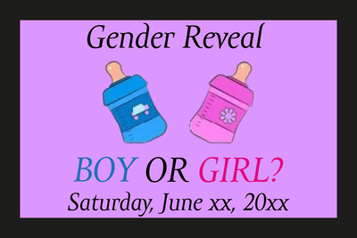 Custom Outdoor Yard Signs Multiple Sizes Gender Reveal Baby Bottle