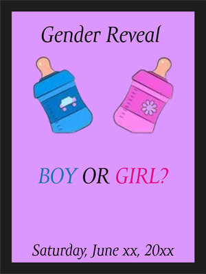 Custom Outdoor Yard Signs Multiple Sizes Gender Reveal Baby Bottle