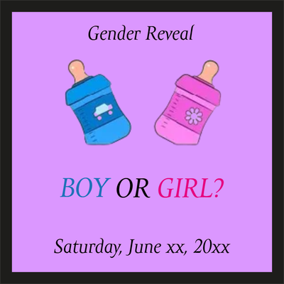 Custom Outdoor Yard Signs Multiple Sizes Gender Reveal Baby Bottle