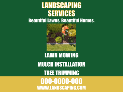 Custom Outdoor Yard Signs Multiple Sizes Landscaping Services