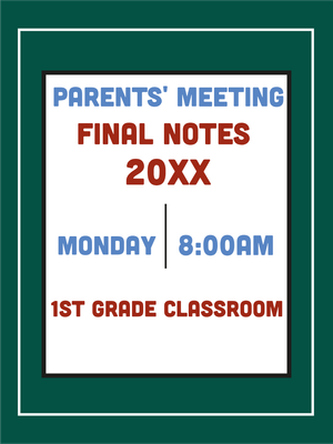 Custom Outdoor Yard Signs Multiple Sizes  Parents' Meeting