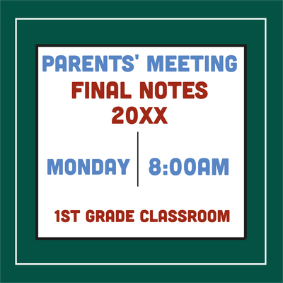 Custom Outdoor Yard Signs Multiple Sizes  Parents' Meeting