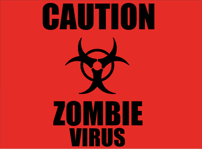 Custom Outdoor Yard Signs Multiple Sizes Cuation Zombie Virus
